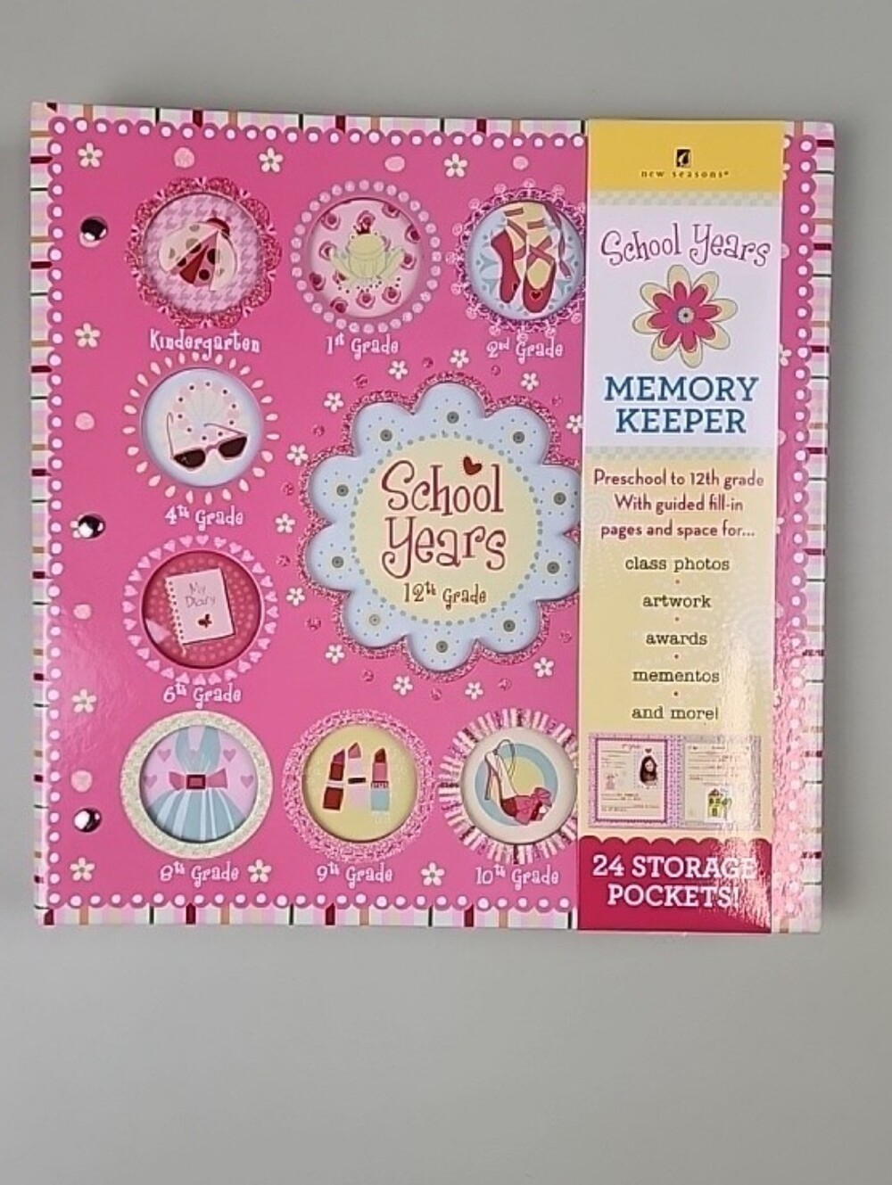 School Year Memory Keeper For Girls Preschool Through 12th Grade. Pink